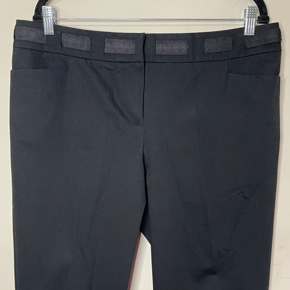 INC Women’s Black Cropped Cotton Stretch Twill Pants with Ribbon Belt, Size 14 - Picture 3 of 11